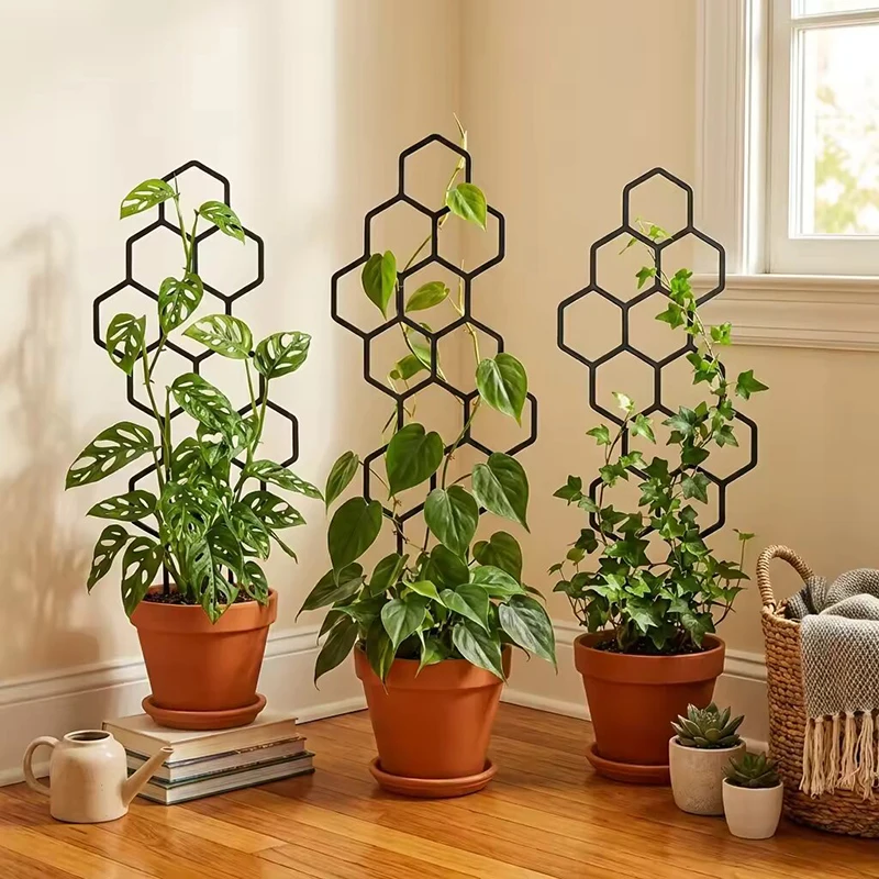 Terracotta Pot - 2/4pcs Honeycomb Design Plant Trellis Plastic