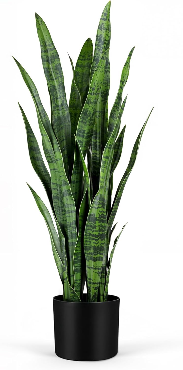 Snake Plant - Artificial Snake Plant, 35in Green Fake