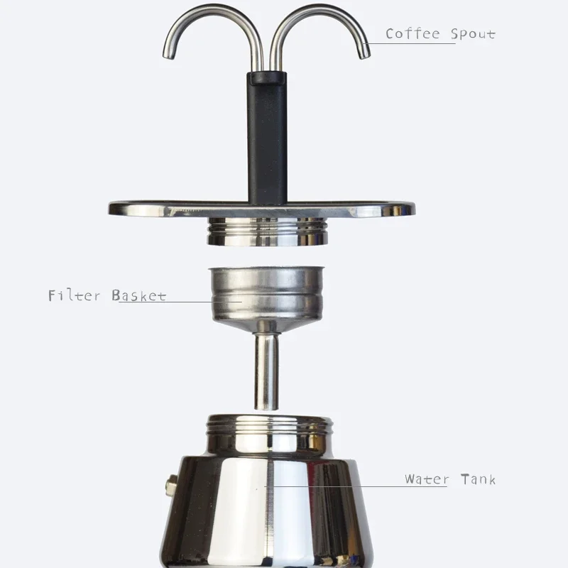 200ML Mini Moka Pot Double Tub - Pothos ulasan dan harga