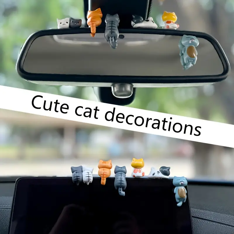 6pcs PVC Cartoon Cat Figurines - Pothos ulasan dan harga